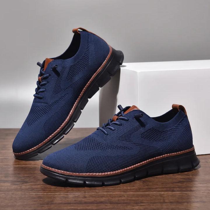 Lyndon | Men's Knit Sneakers  - Color:Blue;Size:40