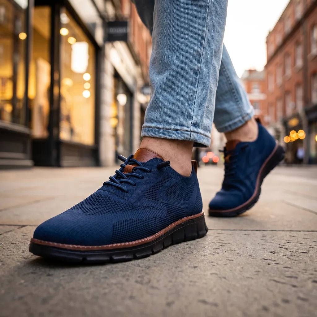Men's Blue Fuller Breathable Platform Sneakers
