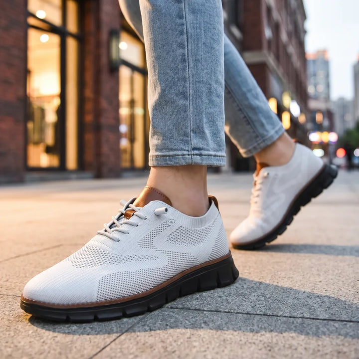 Men's White Fuller Breathable Platform Sneakers