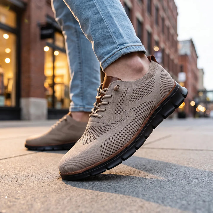 Men's Beige Fuller Breathable Platform Sneakers