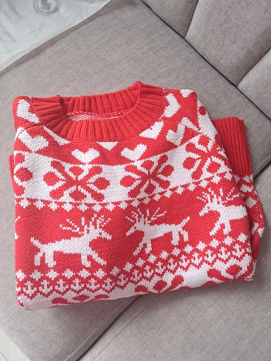 Women's Festive Fair Isle Jumper red 4.webp