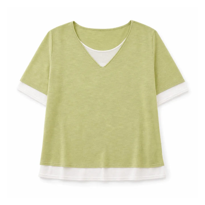 Macy Layered Knit Top - Color:Light Yellow;Size:S
