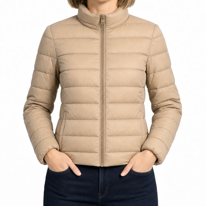 Maeve | Quilted Jacket - Color:Beige;Size:S