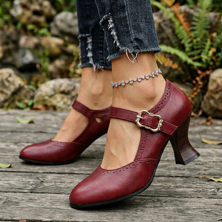 Leonia Brogue Buckle Loafers