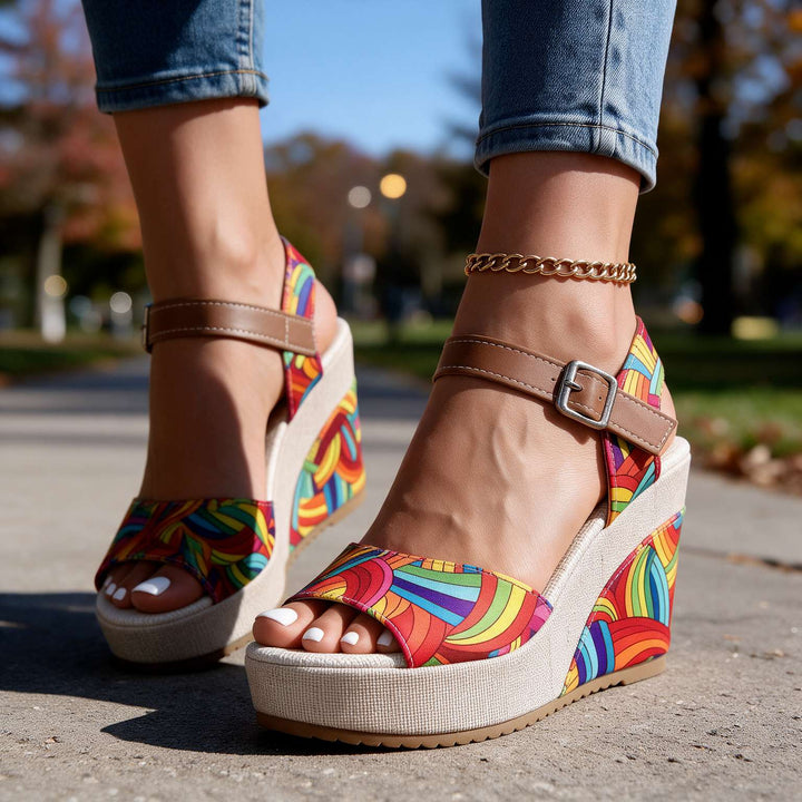 Alessia | Women's Buckle Platform Sandal Heels