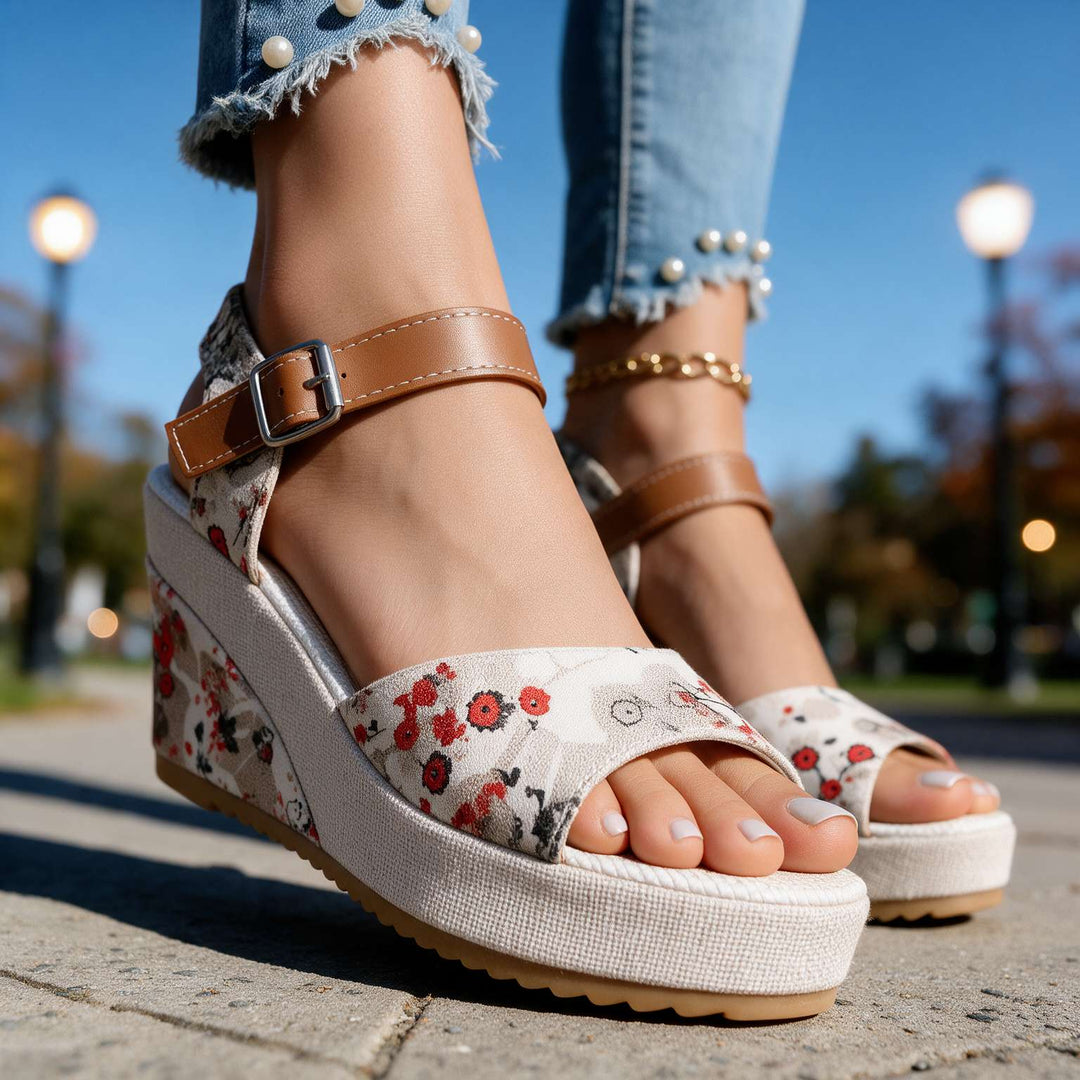 Alessia | Women's Buckle Platform Sandal Heels