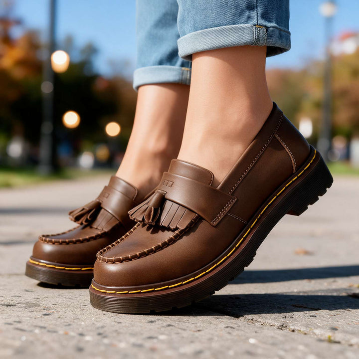 Margot | Orthopedic Leather Tassel Loafers