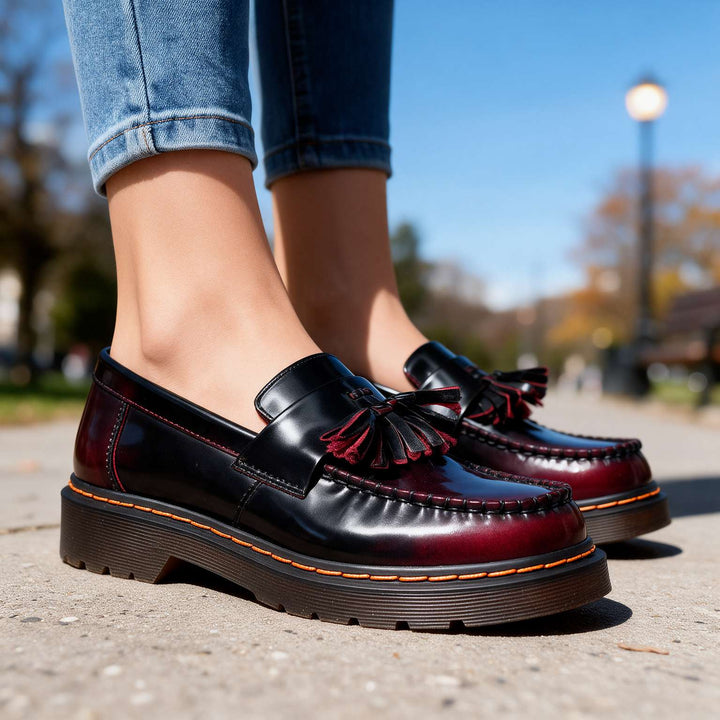 Margot | Orthopedic Leather Tassel Loafers