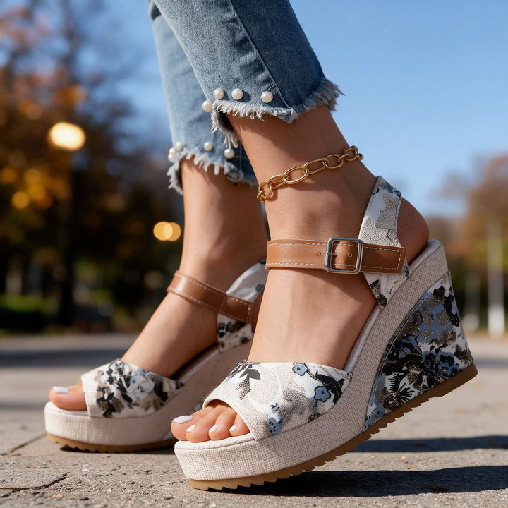 Alessia | Women's Buckle Platform Sandal Heels