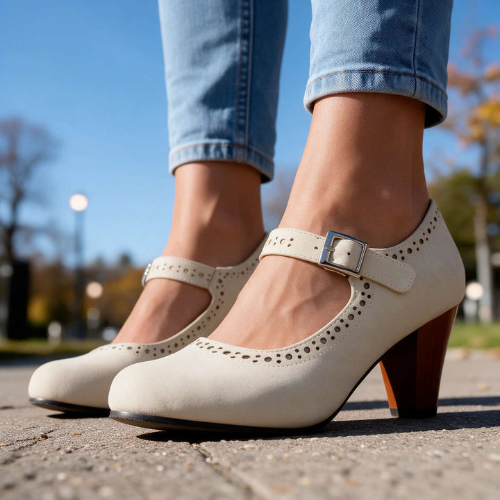 Davina | Women's Mary Jane Brogue Heels
