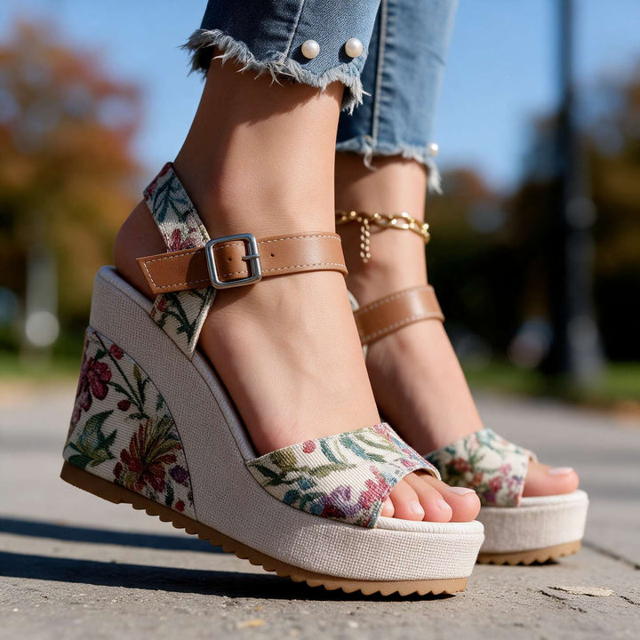 Alessia | Women's Buckle Platform Sandal Heels
