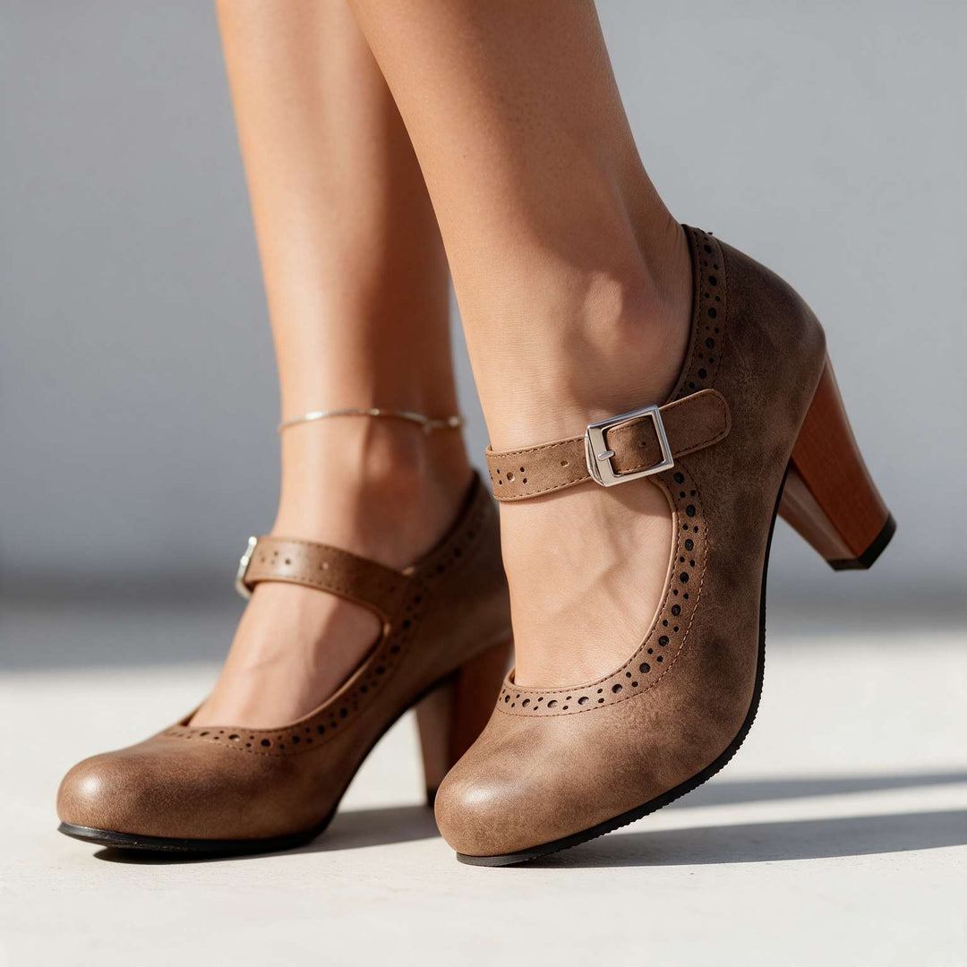 Davina | Women's Mary Jane Brogue Heels