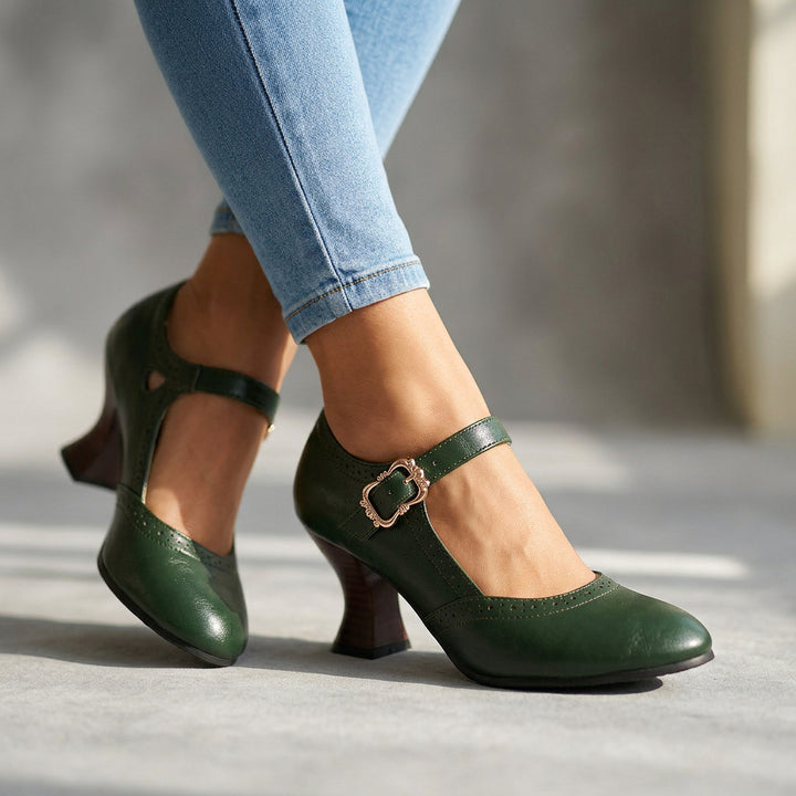 Leonia Brogue Buckle Loafers