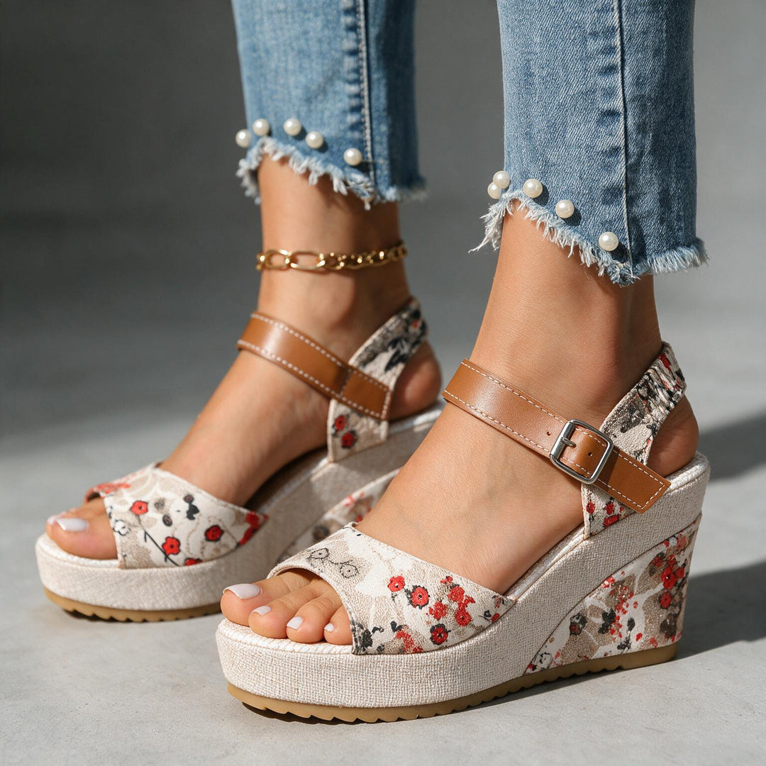 Daisy Buckle Platform Heels