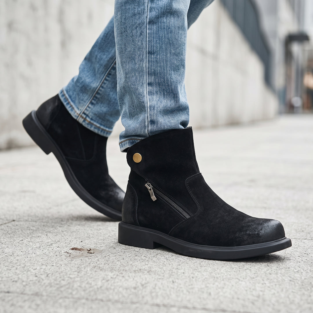 Captain Leather Collar Boots