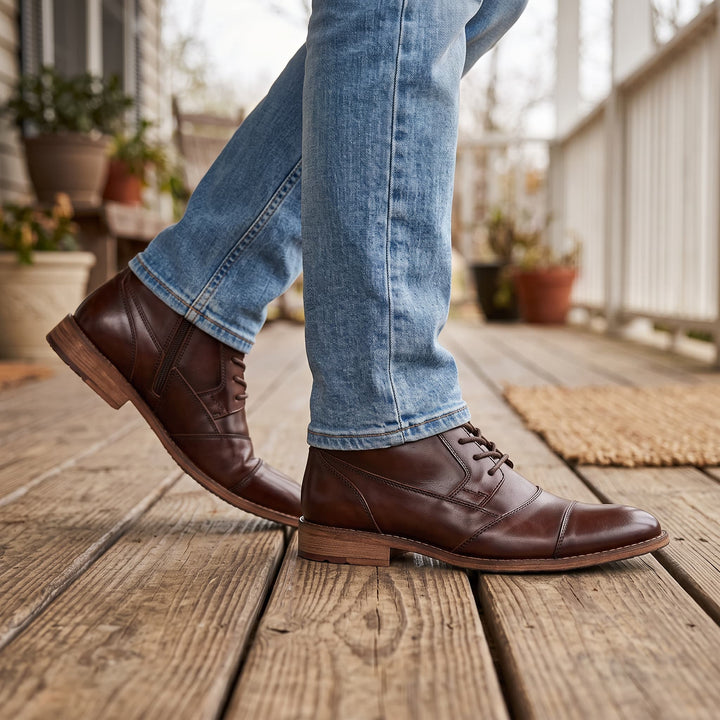 Sinclair Ankle Cap-Toe Derby Boots