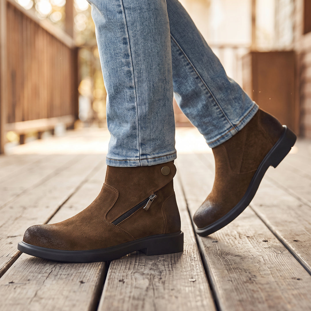Captain Leather Collar Boots