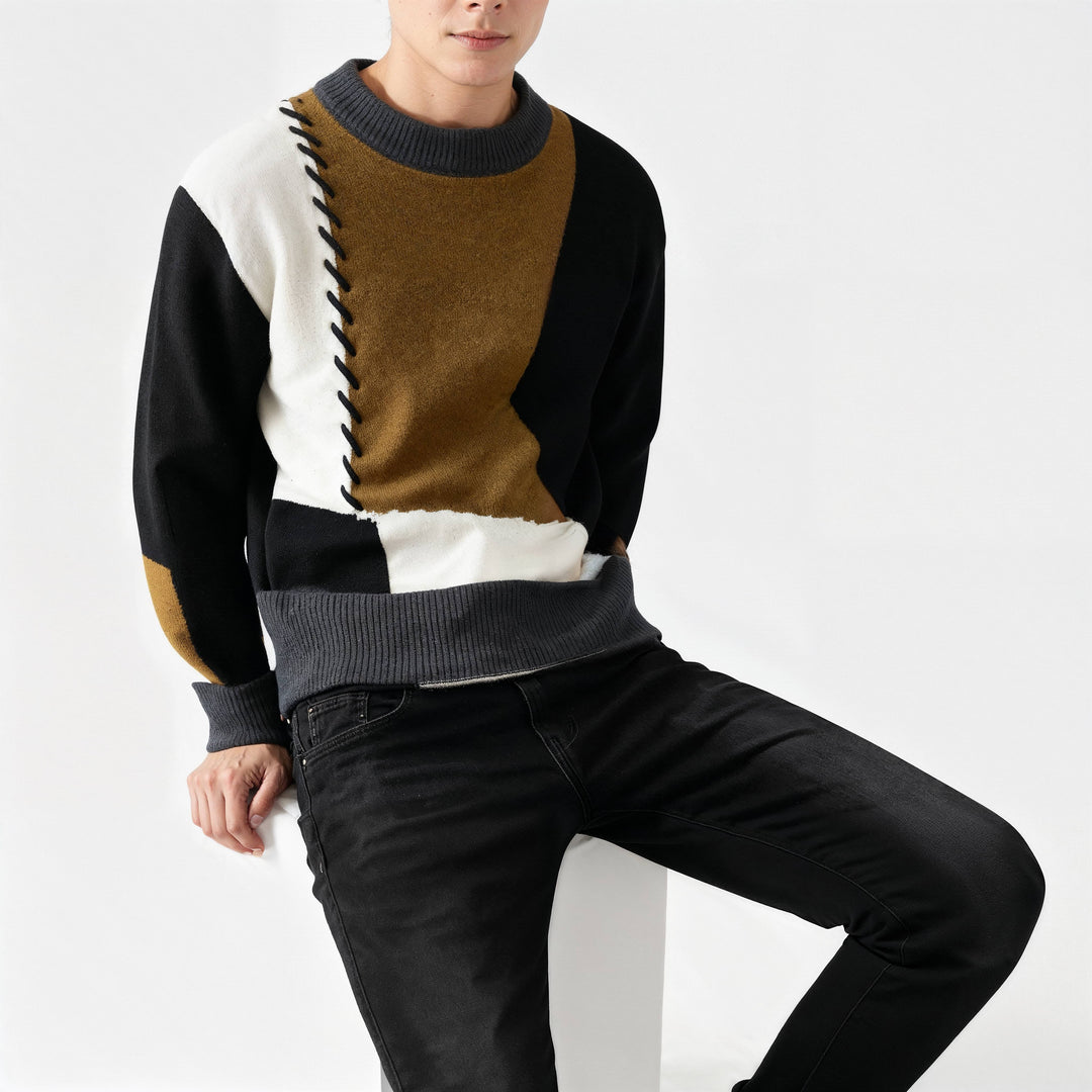 Patchwork Cotton Sweater
