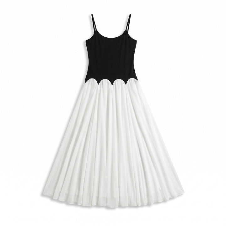 Maisey Contrast Dress - Color:Black and White;Size:XXS
