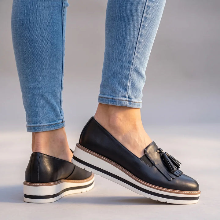 Maisie | Women's Orthopedic Platform Loafers  - Color:Black;Size:35