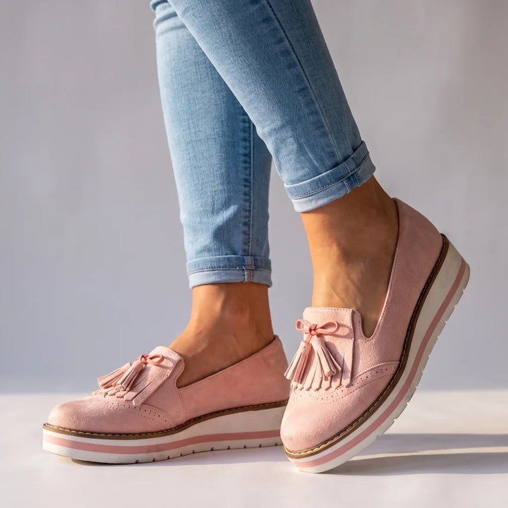Maisie | Women's Orthopedic Platform Loafers  - Color:Pink;Size:35