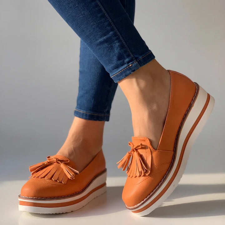 Maisie | Women's Orthopedic Platform Loafers  - Color:Yellow;Size:35