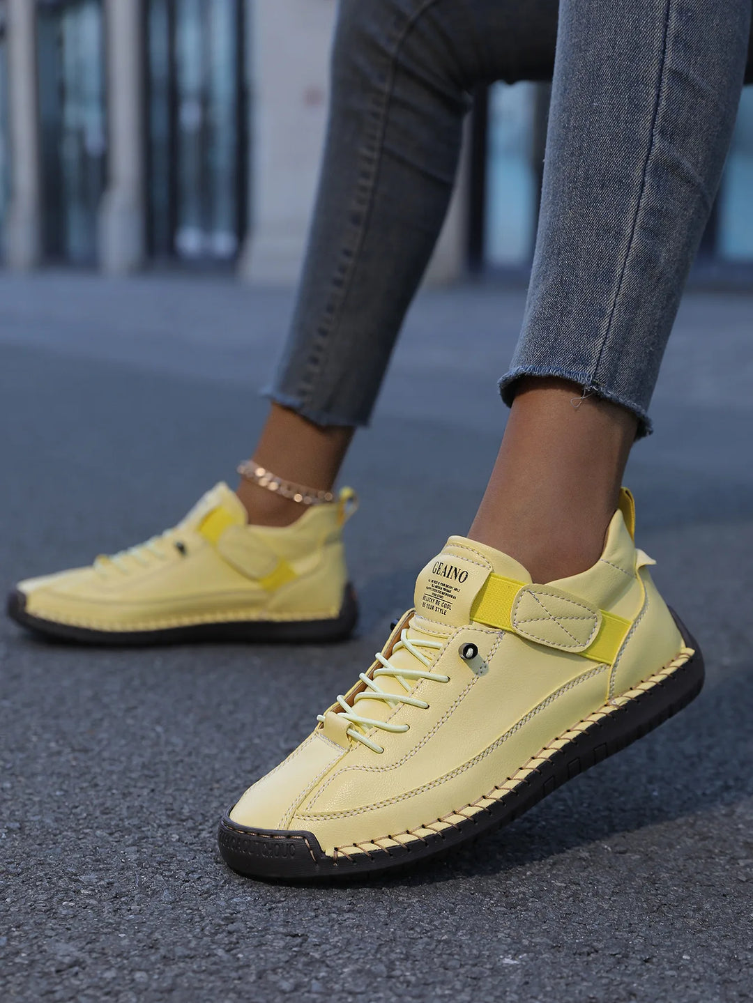 Maizie | Women's Orthopedic Hiking Sneakers  - Size:36;Color:Yellow