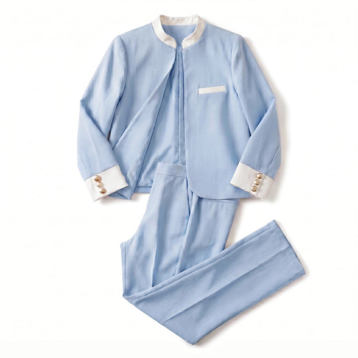 Mallory Two-Piece Blazer Set - Color:Light Blue;Size:XXS