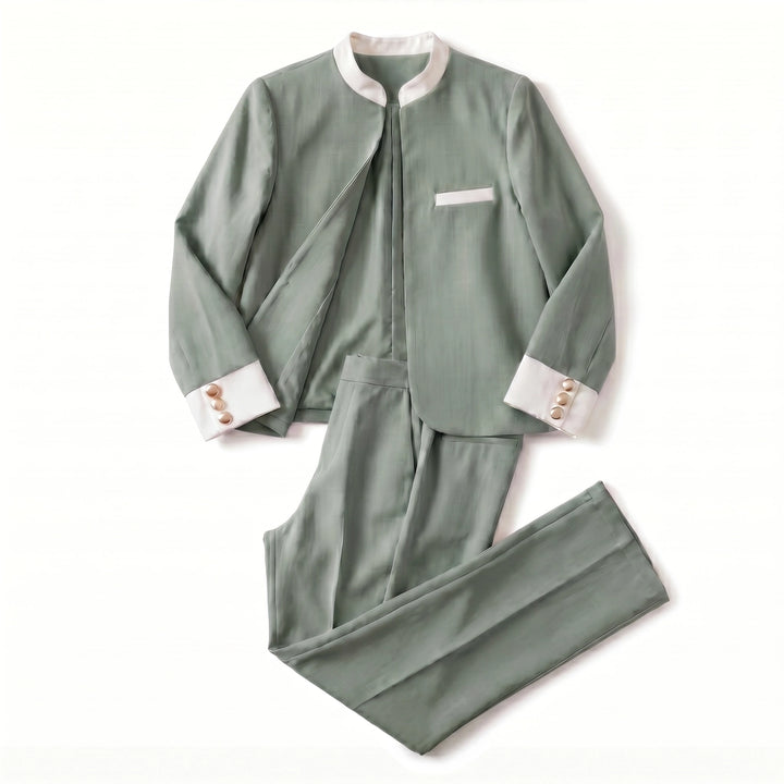 Mallory Two-Piece Blazer Set - Color:Sea Green;Size:XXS
