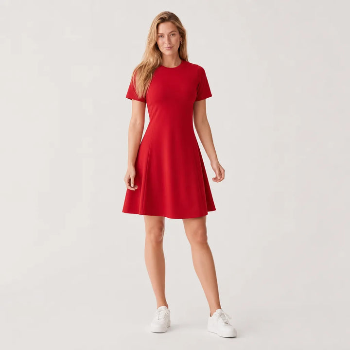 Maren Midi Dress - Color:Red;Size:XS