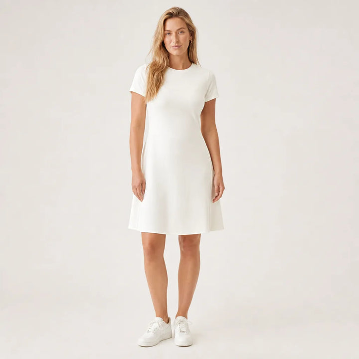 Maren Midi Dress - Color:White;Size:XS