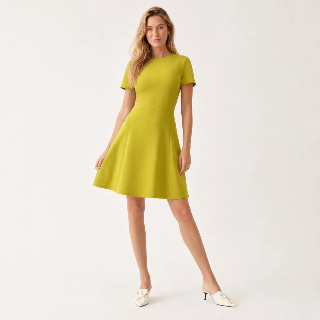 Maren Midi Dress - Color:Yellow;Size:XS