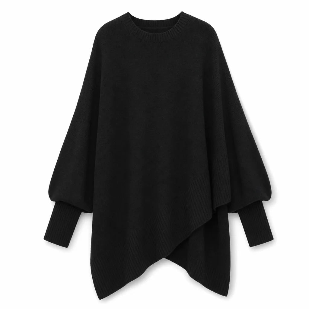 Marguerite Oversized Crew Sweater  - Color:Black;Size:XXS
