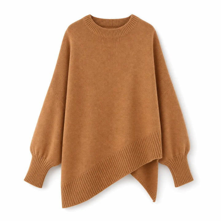 Marguerite Oversized Crew Sweater  - Color:Brown;Size:XXS
