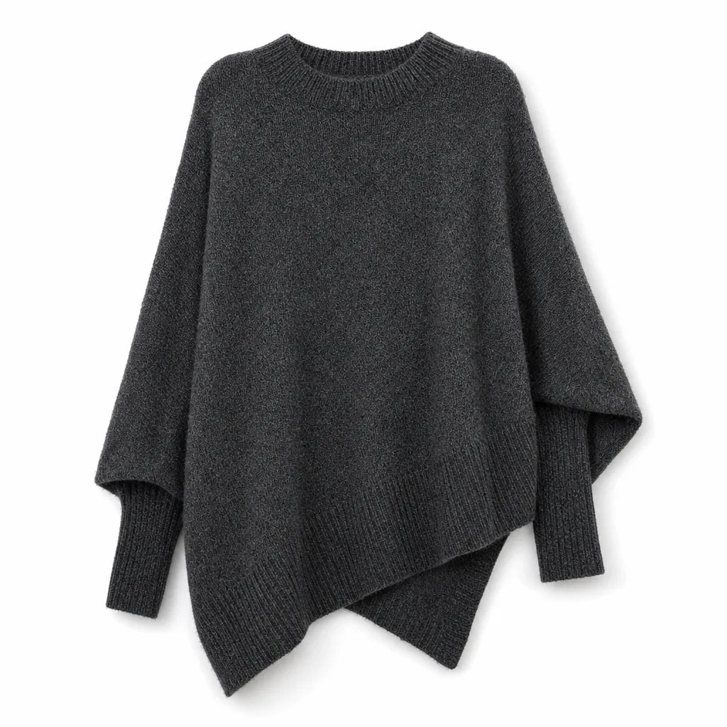 Marguerite Oversized Crew Sweater  - Color:Gray;Size:XXS
