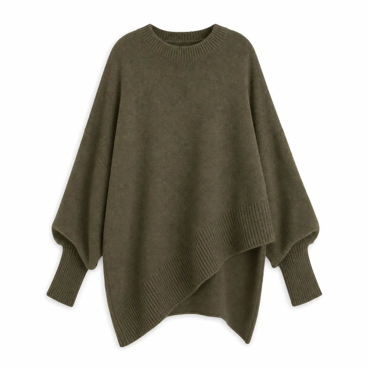 Marguerite Oversized Crew Sweater  - Color:Green;Size:XXS