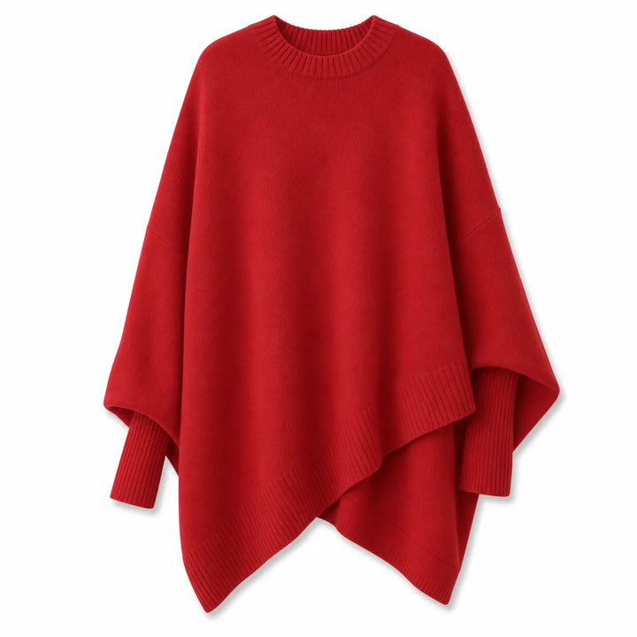 Marguerite Oversized Crew Sweater  - Color:Red;Size:XXS