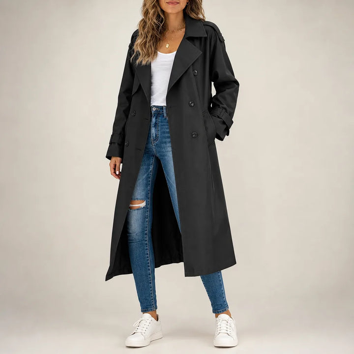 Marguerite Trench Coat - Color:Black;Size:XS