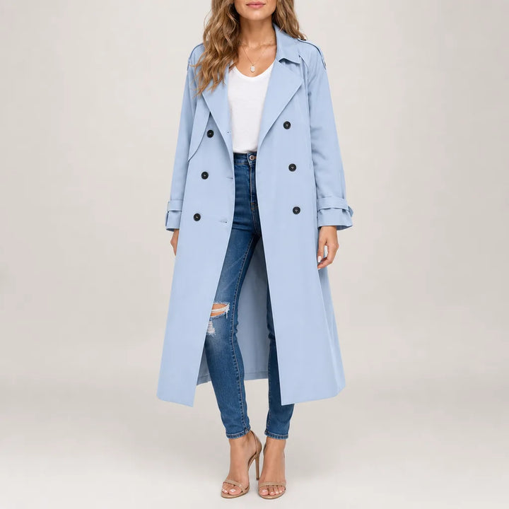 Marguerite Trench Coat - Color:Blue;Size:XS