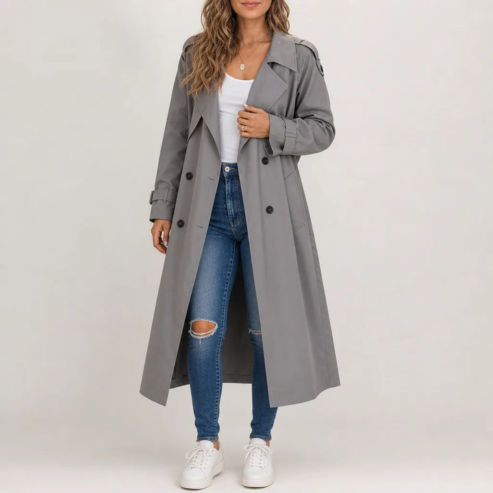 Marguerite Trench Coat - Color:Gray;Size:XS