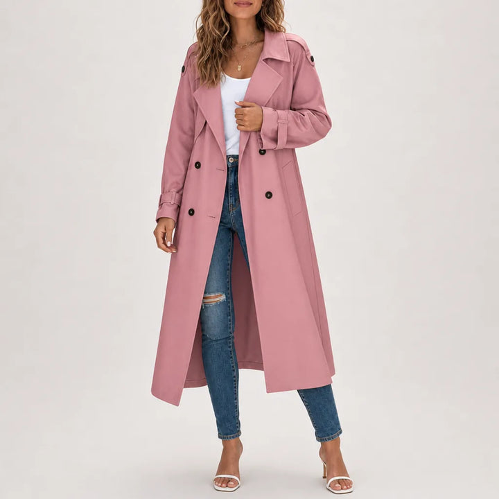 Marguerite Trench Coat - Color:Pink;Size:XS