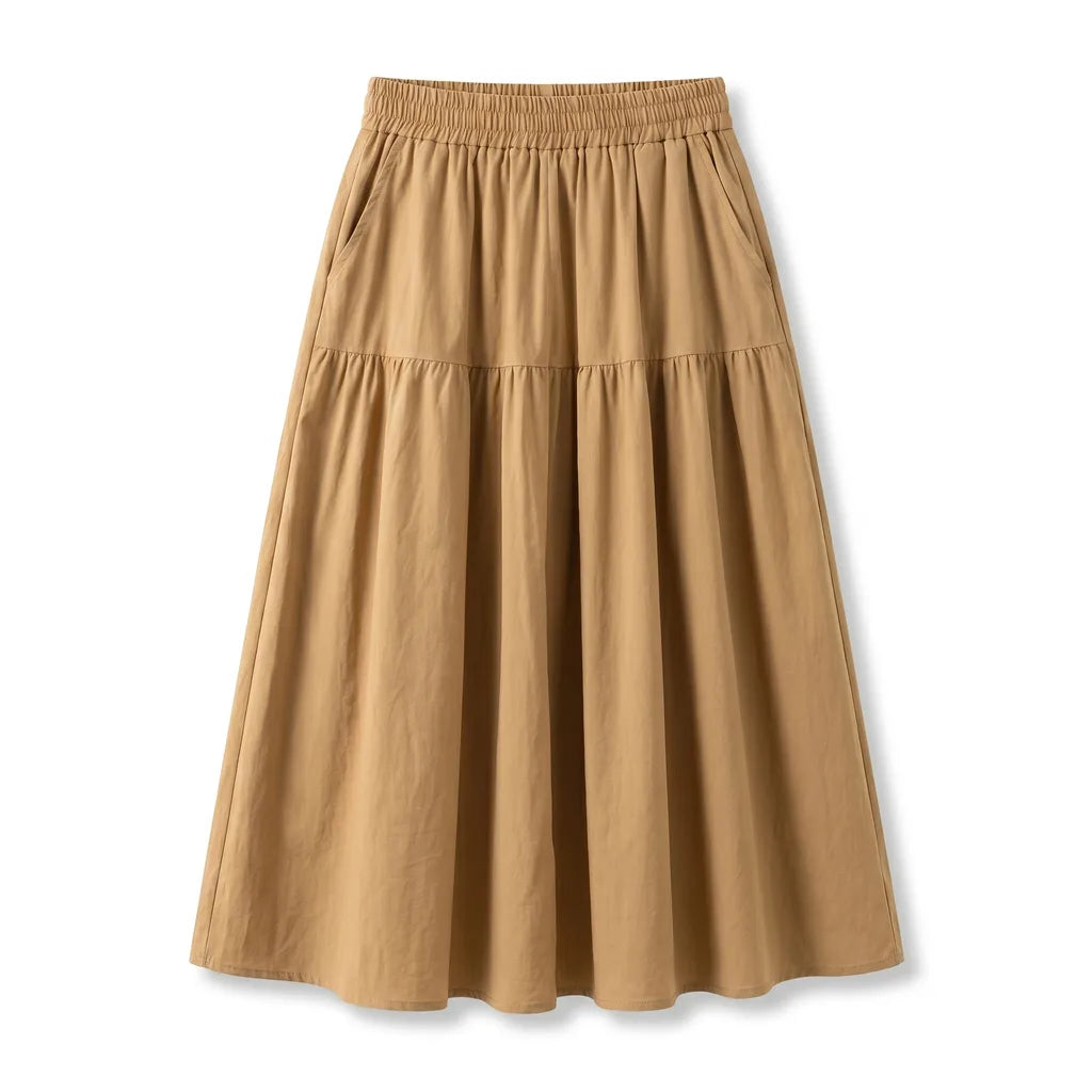 Maria Wide-Leg Culottes - Color:Khaki;Size:2XL (recommended 154-165 lb /