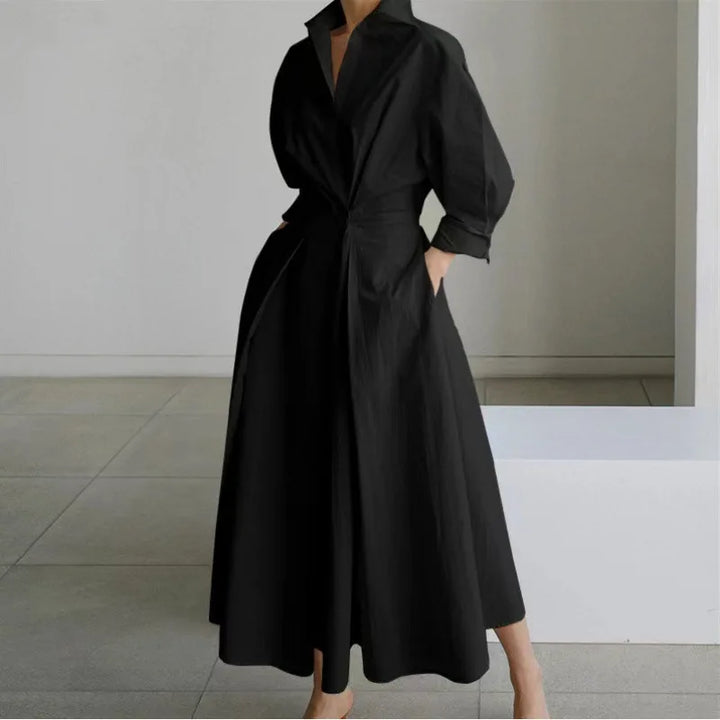 Maria | Women's Front Wrap Maxi Dress - Size:XS;Color:Black