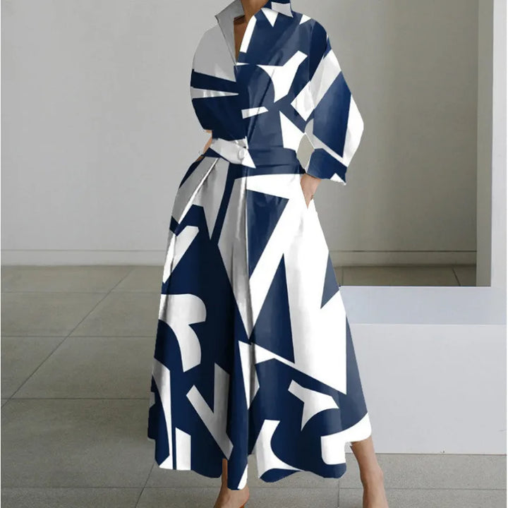 Maria | Women's Front Wrap Maxi Dress - Size:XS;Color:Blue Stripe