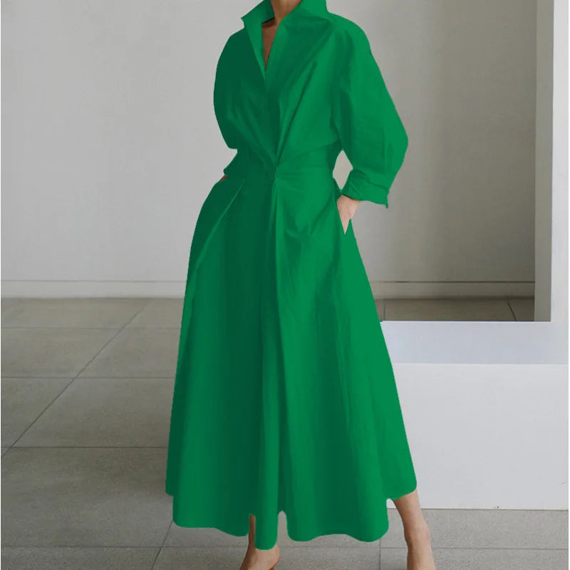 Maria | Women's Front Wrap Maxi Dress - Size:XS;Color:Green