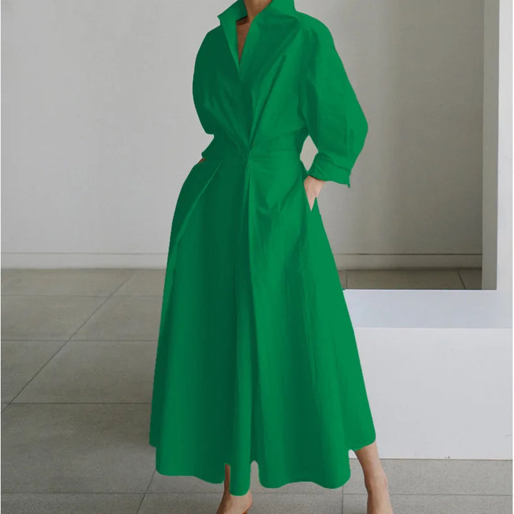 Maria | Women's Front Wrap Maxi Dress - Size:XS;Color:Green