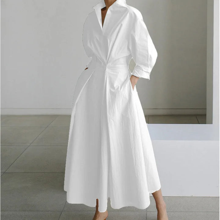 Maria | Women's Front Wrap Maxi Dress - Size:XS;Color:White