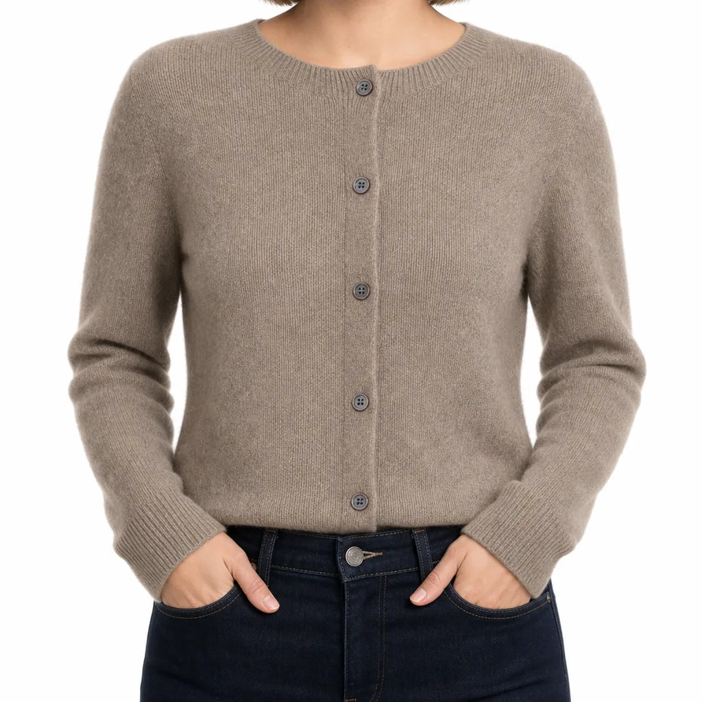 Marianne | Women's Winter Knit Wool Cardigan Sweater - Color:Gray;Size:XS