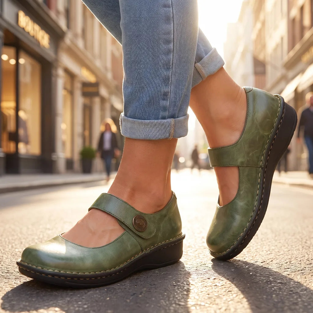 Women's Green Piper Platform Flats