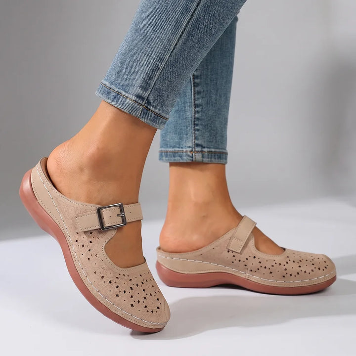 Marissa Orthopedic Wedge Sandals - Color:Beige;Size:36